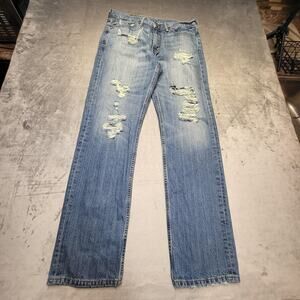 Levi's Men's Straight Jeans - Distressed Blue